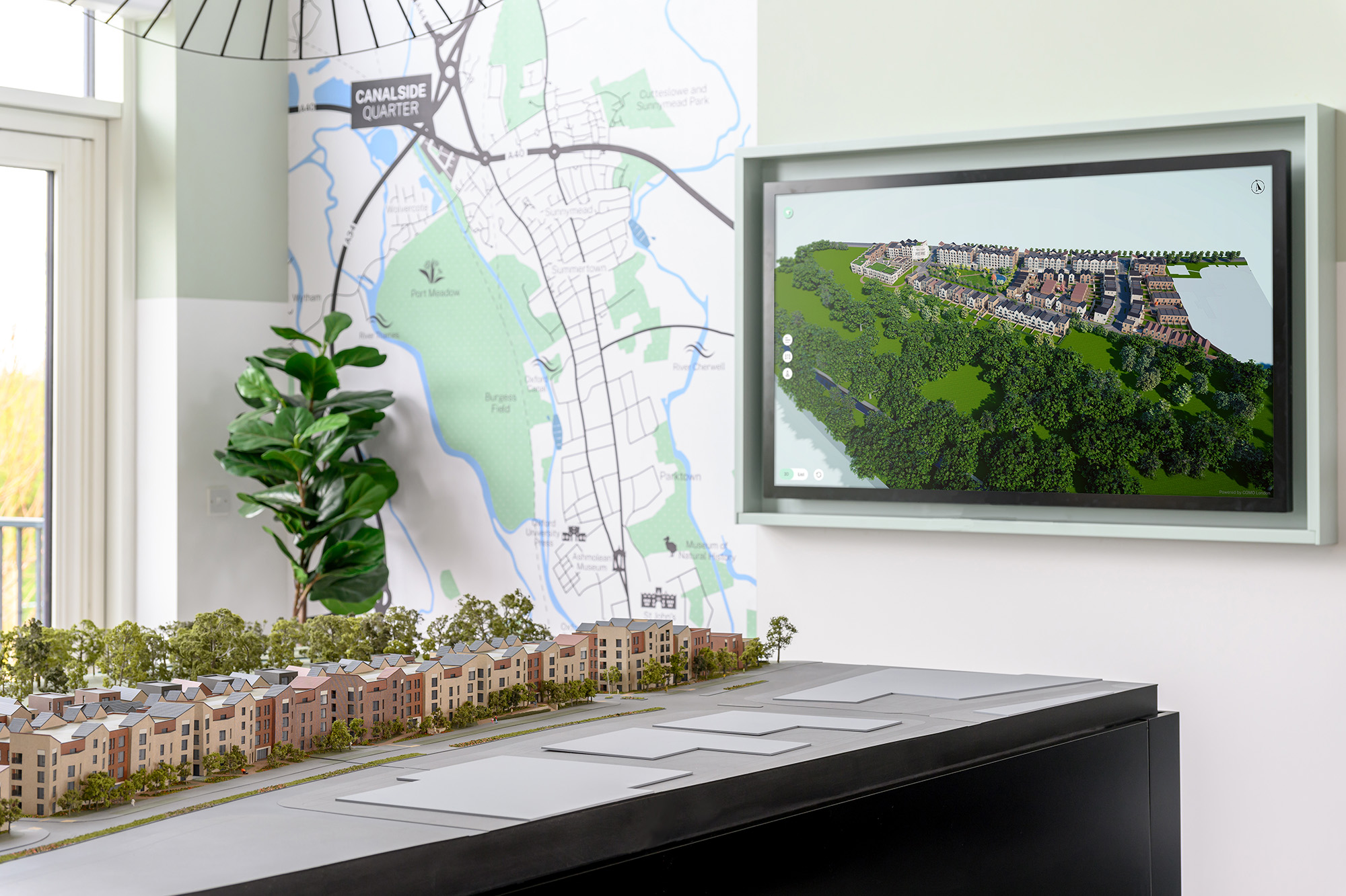 Canalside Quarter native 3D residential sales app on the 65 inch touch screen