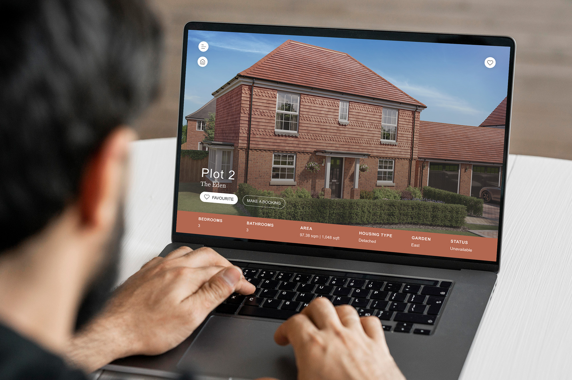 Hartley Acres web 3D app on laptop